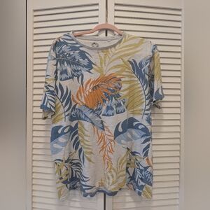 Free Planet Tropical Leaf Print T-Shirt‎ Size XL